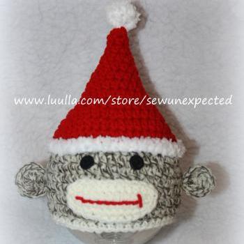 Christmas Sock Monkey Hat