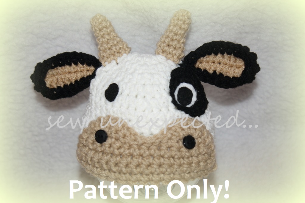 Crochet Cow Hat PATTERN ONLY on Luulla